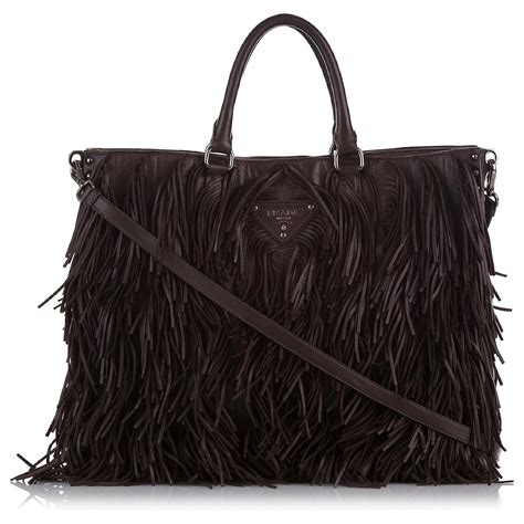 prada brown fringe bag|Prada Nappa Fringe Crossbody Bag .